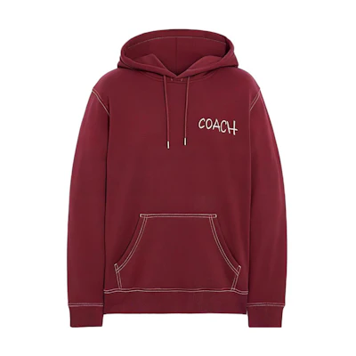 COACH SS23 Red Sweatshirt with Solid Color Logo Embroidery CF885-DRD