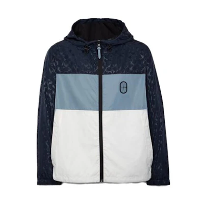 COACH SS23 Reversible Colorblock Logo Print Hooded Jacket C8104-BLM