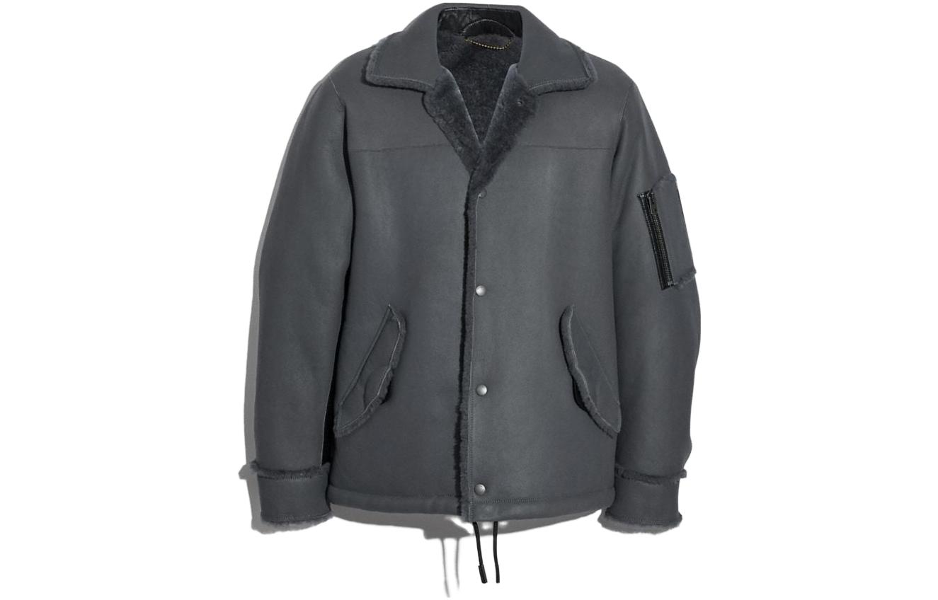 COACH SS23 Solid Single-Breasted Casual Jacket - Gray 88695-P8M