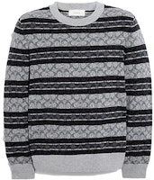 COACH SS23 Striped Crewneck Pullover Sweater Black C7810-CGR COACH SS23 Striped Crewneck Pullover Sweater Black C7810-CGR