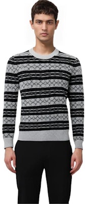 COACH SS23 ストライプ クルーネック プルオーバー セーター ブラック C7810-CGR Lookbook COACH SS23 ストライプ クルーネック プルオーバー セーター ブラック C7810-CGR