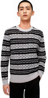 COACH SS23 ストライプ クルーネック プルオーバー セーター ブラック C7810-CGR Sizing COACH SS23 ストライプ クルーネック プルオーバー セーター ブラック C7810-CGR