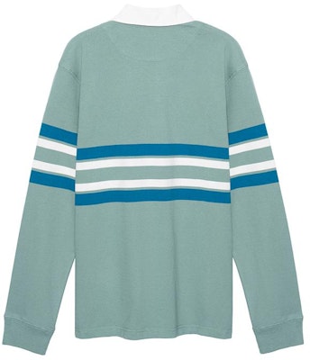 コーチ SS23 ストライプロゴ プリント 長袖ポロシャツ ブルー メンズ. CF817-VC6 Lookbook コーチ SS23 ストライプロゴ プリント 長袖ポロシャツ ブルー メンズ. CF817-VC6