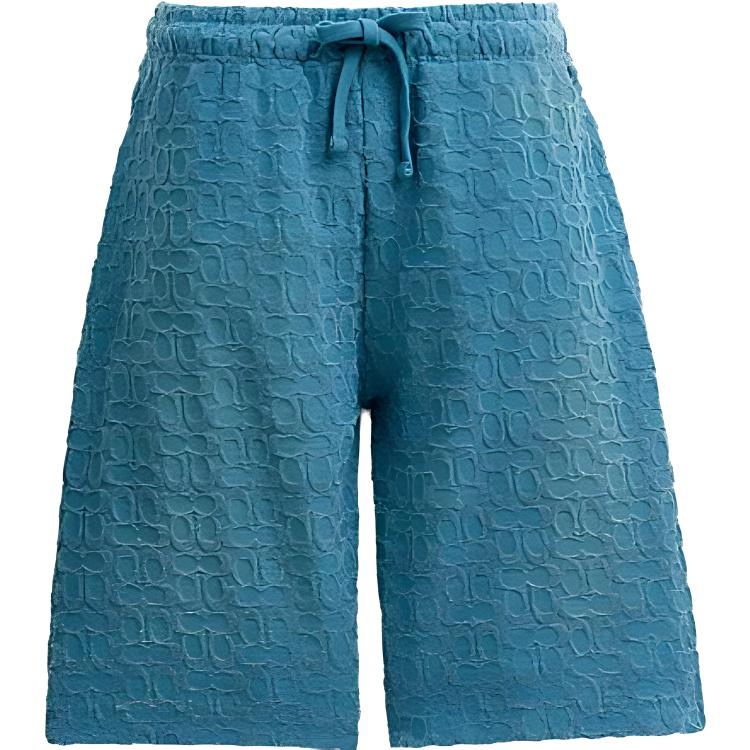 COACH SS23 Unisex Light Blue Drawstring Loose Fit Casual Shorts. CJ887-LBL