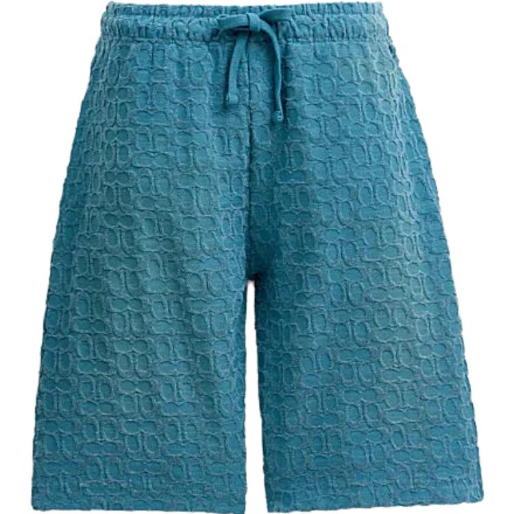 Order COACH SS23 Unisex Celana Pendek Santai Drawstring Biru Muda Loose Fit. CJ887-LBL