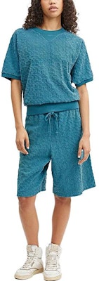 COACH SS23 Unisex Celana Pendek Santai Drawstring Biru Muda Loose Fit. CJ887-LBL Lookbook COACH SS23 Unisex Celana Pendek Santai Drawstring Biru Muda Loose Fit. CJ887-LBL