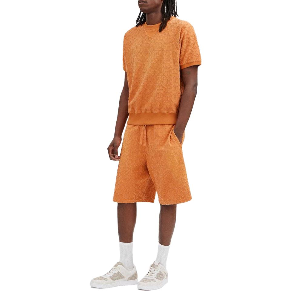 Details for コーチ SS23 ユニセックス オレンジ クルーネック 半袖 スウェットシャツ CJ888-B4D