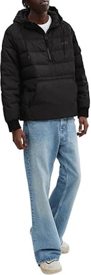 COACH SS24 Black Half-Zip Puffer Jacket with Solid Letter Print CM794-BLK Lookbook COACH SS24 Black Half-Zip Puffer Jacket with Solid Letter Print CM794-BLK