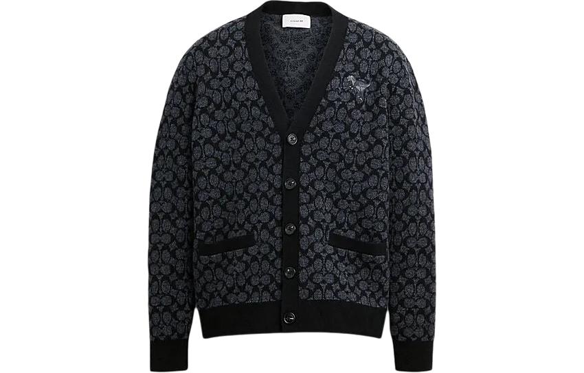 Order COACH SS24 黑色针织开衫 带Logo图案 CN456-OY2