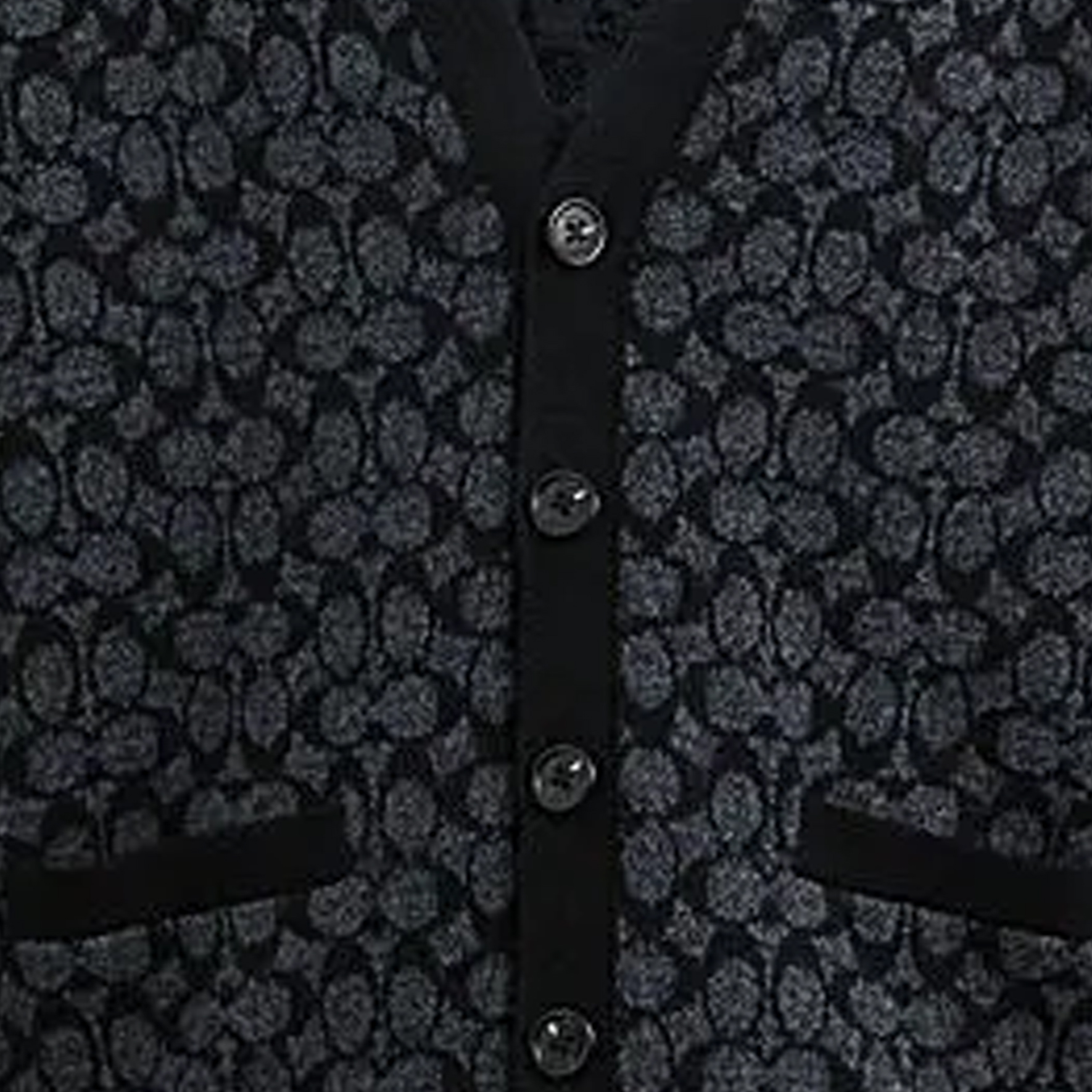 Details for COACH SS24 黑色针织开衫 带Logo图案 CN456-OY2