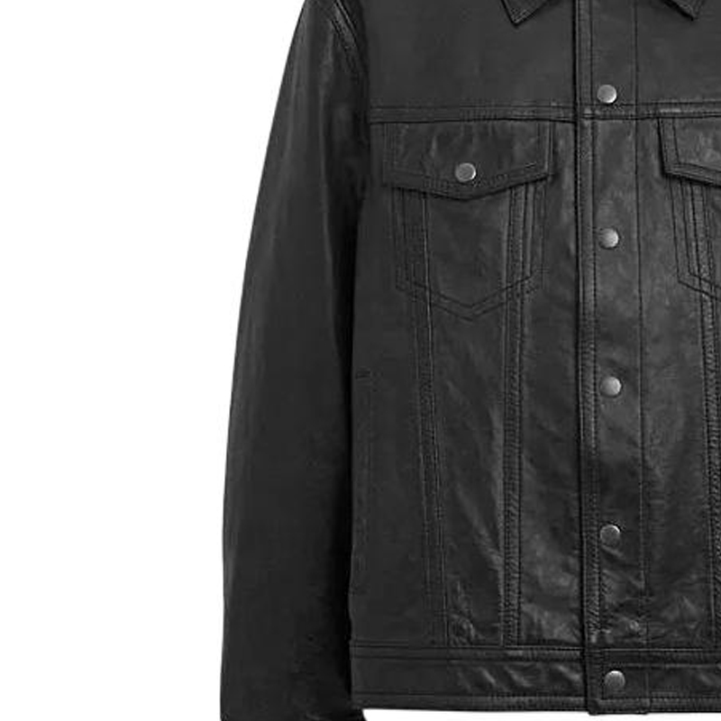 Shop COACH SS24 黑色皮革夾克，襯衫領設計與鈕扣開合款式。 CM795-BLK