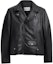 Buy COACH SS24 Black Leather Jacket with Zip-Up Collar CT263-BLK