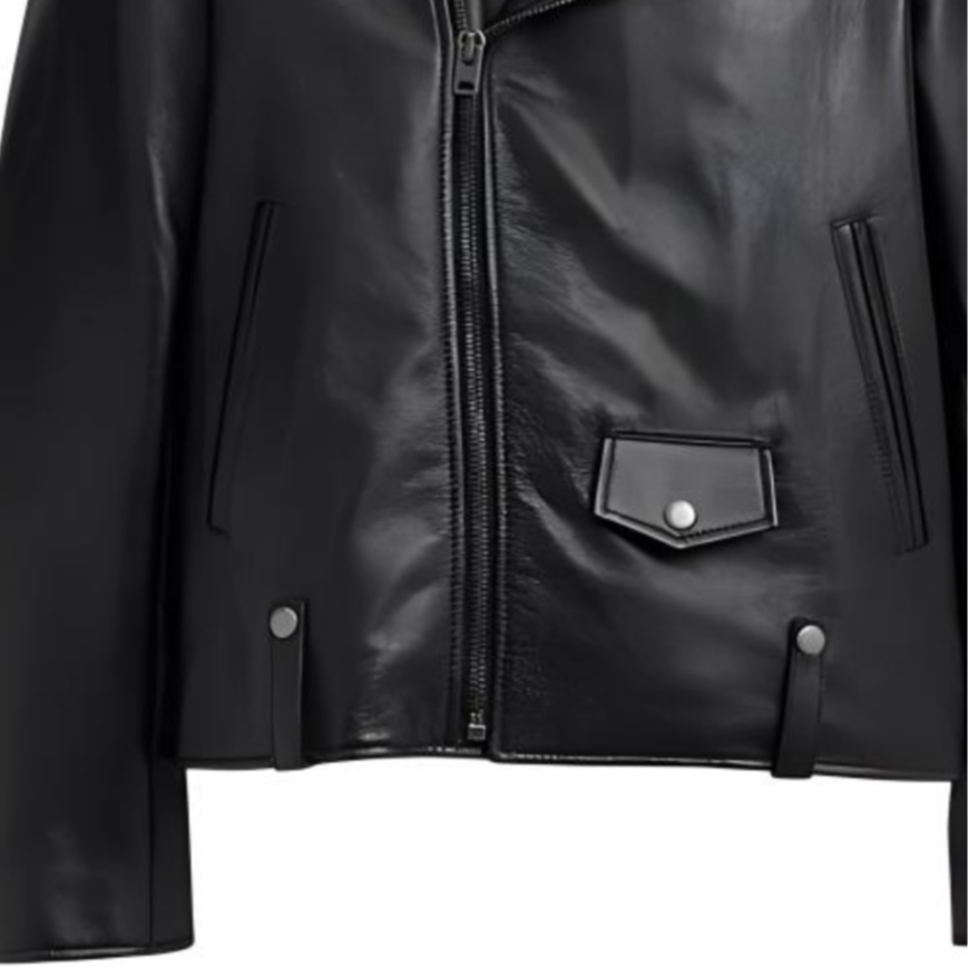 Sizing COACH SS24  Black Leather Jacket with Zip-Up Collar CT263-BLK