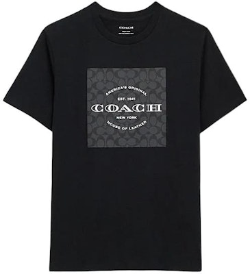 コーチ SS24 ブラック レタープリント クルーネック Tシャツ CO790-BLK Buy コーチ SS24 ブラック レタープリント クルーネック Tシャツ CO790-BLK