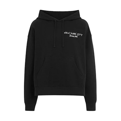 COACH SS24 Black Logo Hoodie. CR491-BLK