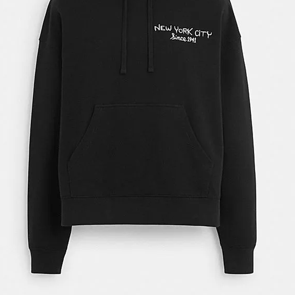 Purchase COACH SS24  Black Logo Hoodie. CR491-BLK