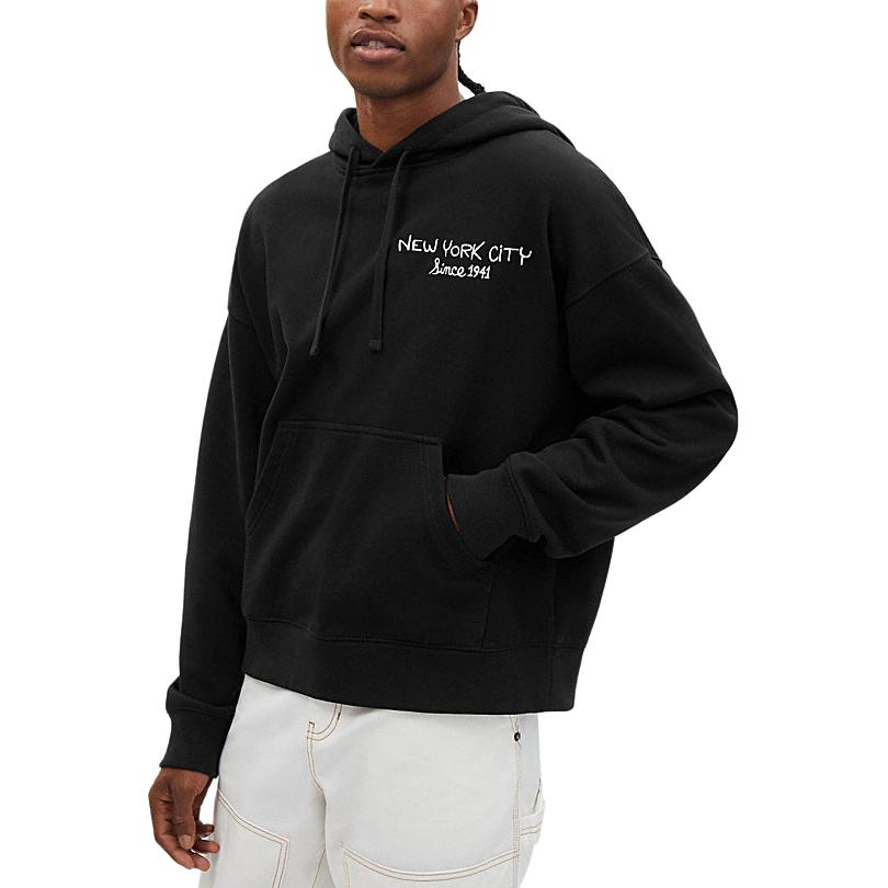 Details for COACH SS24  Black Logo Hoodie. CR491-BLK