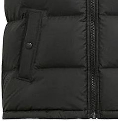 COACH SS24 Rompi Hitam Patchwork Tanpa Lengan Stand-Collar Down. CO750-WFL Sizing COACH SS24 Rompi Hitam Patchwork Tanpa Lengan Stand-Collar Down. CO750-WFL