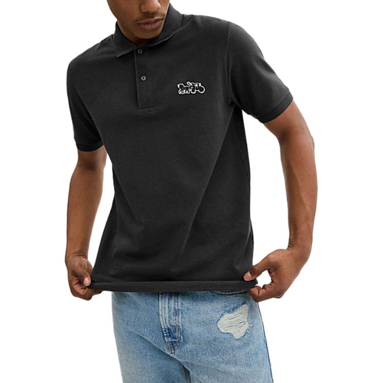 Lookbook コーチ SS24 ブラック ポロシャツ キャリッジ柄入り CT025-BLK