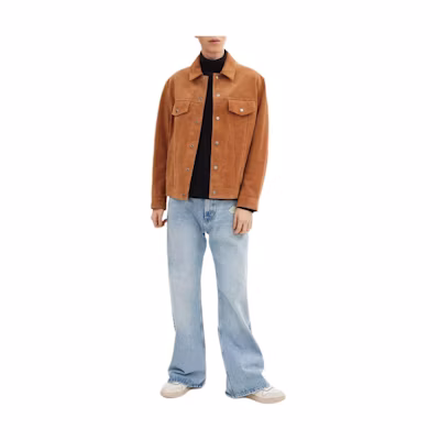 COACH SS24 Brown Solid Color Button-Up Leather Jacket Long Sleeve Casual CQ106-TN2