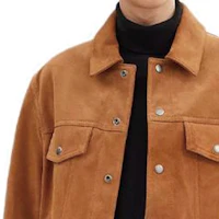 Purchase COACH SS24 Brown Solid Color Button-Up Leather Jacket Long Sleeve Casual CQ106-TN2