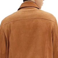 Sizing COACH SS24 Brown Solid Color Button-Up Leather Jacket Long Sleeve Casual CQ106-TN2