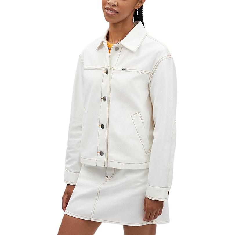 COACH SS24  Casual Solid Single-Breasted Pocket Jacket - Gray White CT430-OFW 圖 4