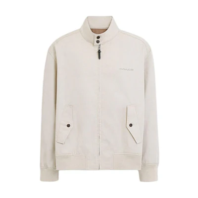 COACH SS24 Casual Zip-Up Long Sleeve Jacket Stone Color CS015-STN