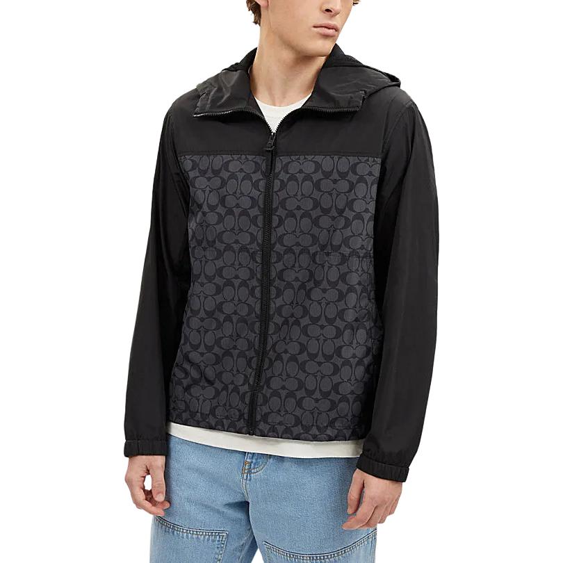 Purchase コーチ SS24 カラーブロック ジップアップ フーディ ジャケット チャコールグレー. CO805-R8E