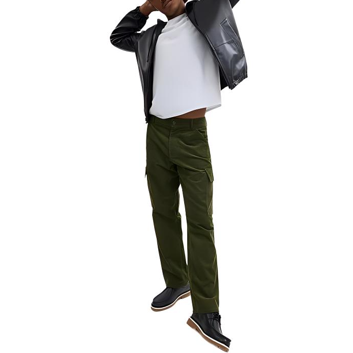 Shop Pantalones Verdes Utility COACH SS24 con Bolsillo de Solapa y Cierre de Cremallera CX651-CCF