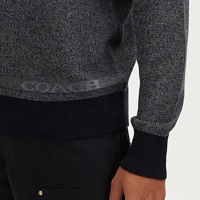 코치 SS24 레터 자수 폴로 긴팔 니트 스웨터 차콜 블랙 CM807-MI5 Purchase 코치 SS24 레터 자수 폴로 긴팔 니트 스웨터 차콜 블랙 CM807-MI5