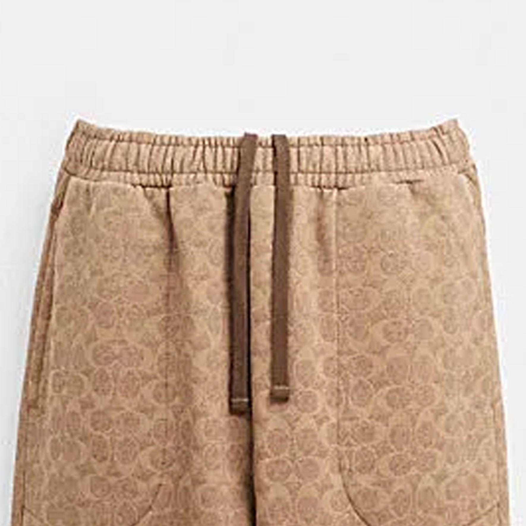 Shop 蔻驰 SS24 标志抽绳针织慢跑裤 棕黄色. CP979-RYU