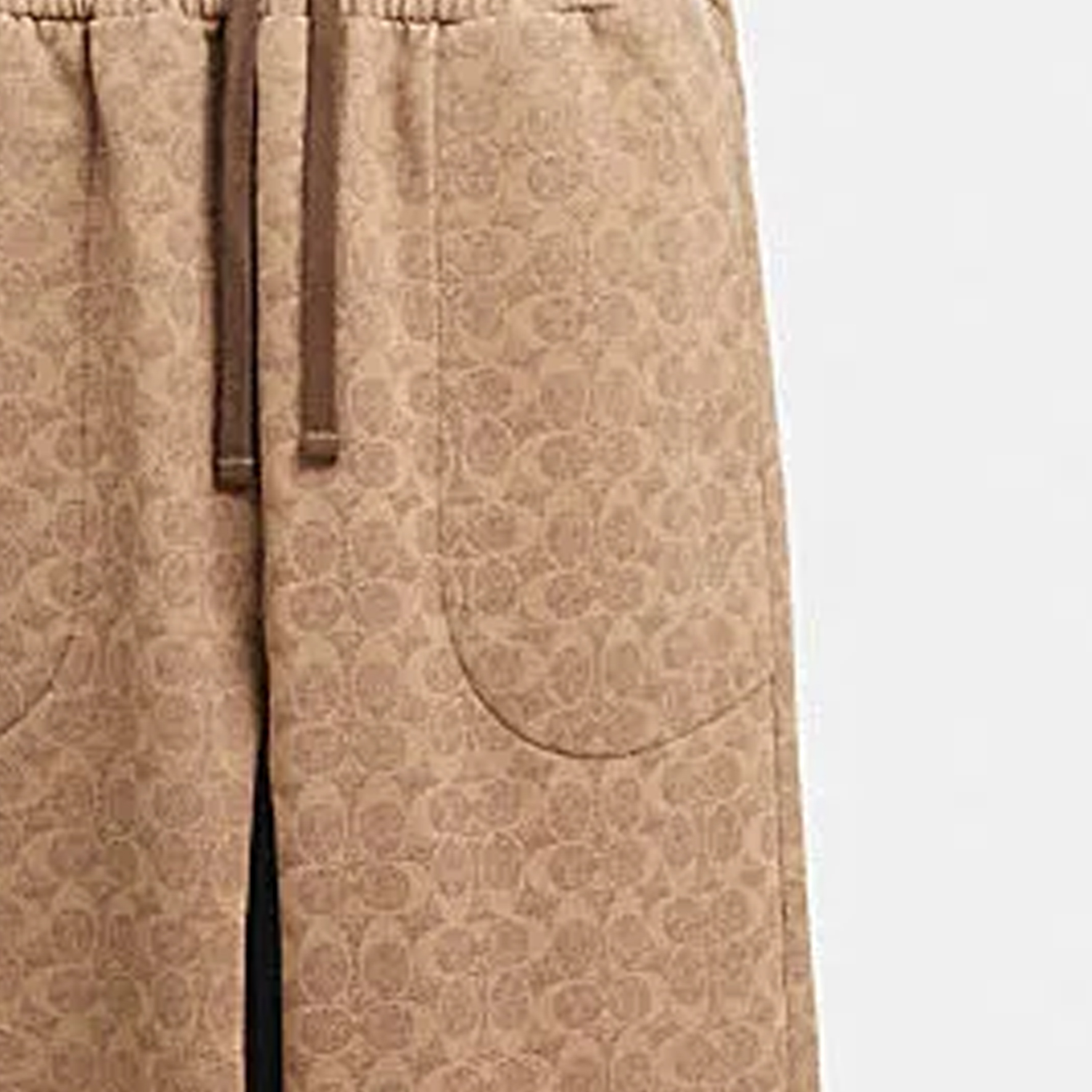 Purchase 蔻驰 SS24 标志抽绳针织慢跑裤 棕黄色. CP979-RYU