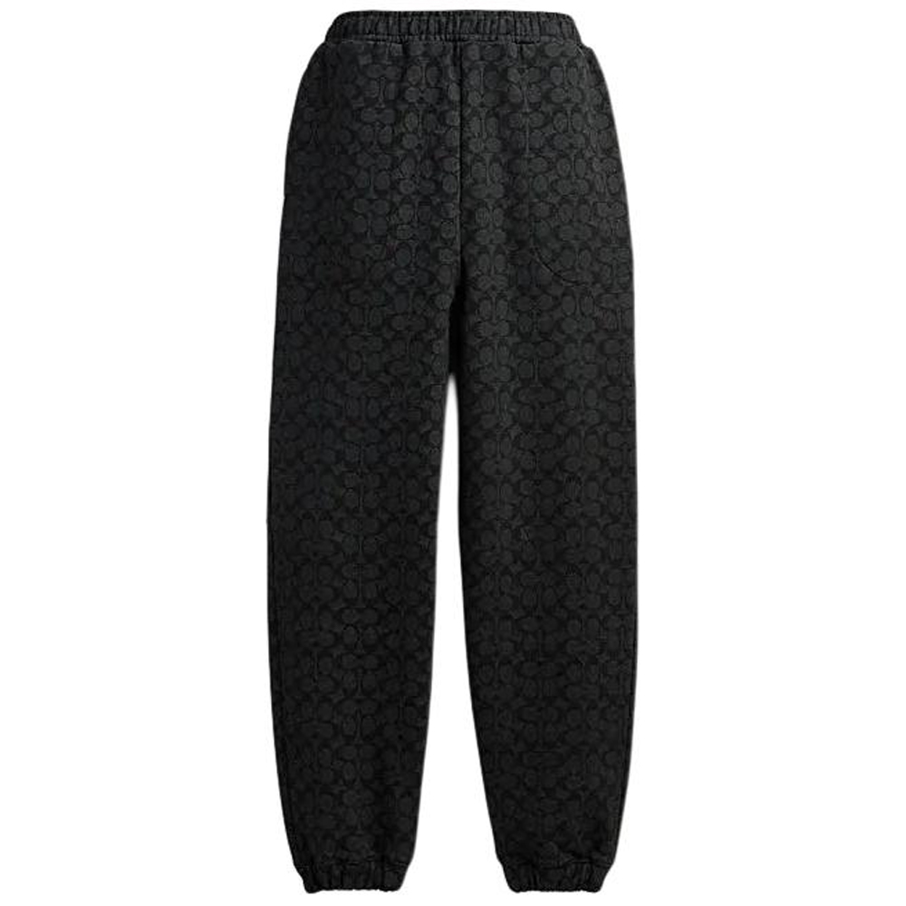 COACH SS24  Logo Drawstring Knit Joggers - Charcoal Gray. CP979-R8E