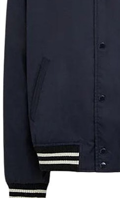 コーチ SS24 ネイビーブルー ロゴプリント シングルブレストジャケット. CO799-RF2 Purchase コーチ SS24 ネイビーブルー ロゴプリント シングルブレストジャケット. CO799-RF2