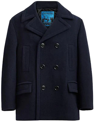 蔻驰 SS24 海军蓝纯色双排扣休闲外套 CQ256-NAV Buy 蔻驰 SS24 海军蓝纯色双排扣休闲外套 CQ256-NAV