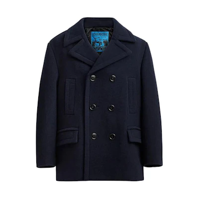 COACH SS24 Navy Blue Solid Double-Breasted Casual Coat CQ256-NAV
