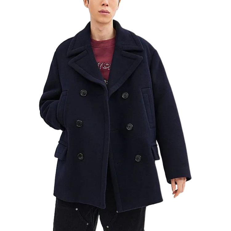 Lookbook 蔻驰 SS24 海军蓝纯色双排扣休闲外套 CQ256-NAV