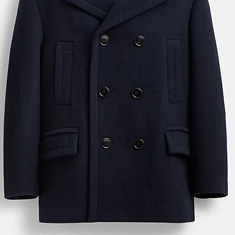 Purchase 蔻驰 SS24 海军蓝纯色双排扣休闲外套 CQ256-NAV