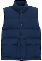 COACH SS24 Navy Blue Solid Single-Breasted Sleeveless Down Vest. CT728-WAE COACH SS24 Navy Blue Solid Single-Breasted Sleeveless Down Vest. CT728-WAE