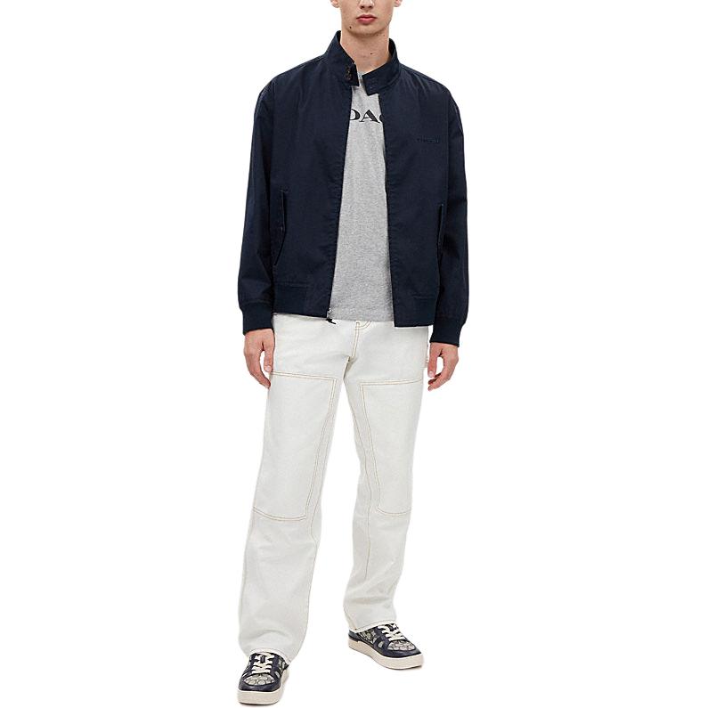 Lookbook COACH SS24 海軍藍拉鍊立領休閒外套 CS015-NAV