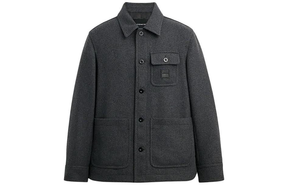 Order Chaqueta Coach SS24 Negra Carbón con Bolsillos y Botones. CN942-CHR