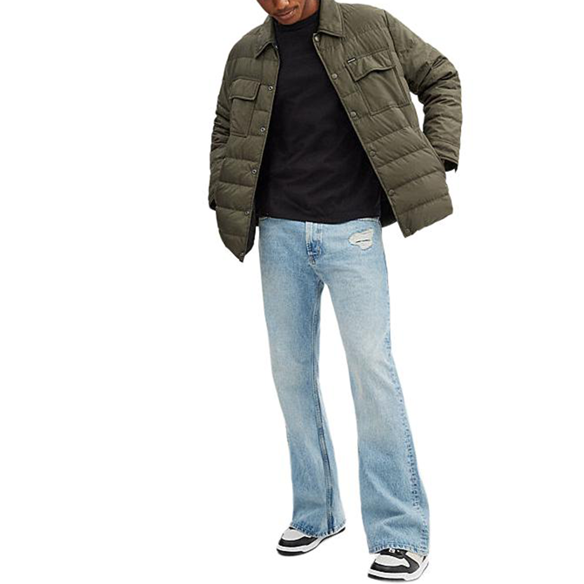 Lookbook COACH SS24 Jaket Warna Solid Lengan Panjang Hijau Tua CT733-RI0