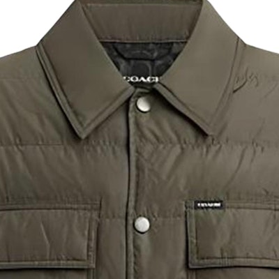 COACH SS24 Jaket Warna Solid Lengan Panjang Hijau Tua CT733-RI0 Details for COACH SS24 Jaket Warna Solid Lengan Panjang Hijau Tua CT733-RI0