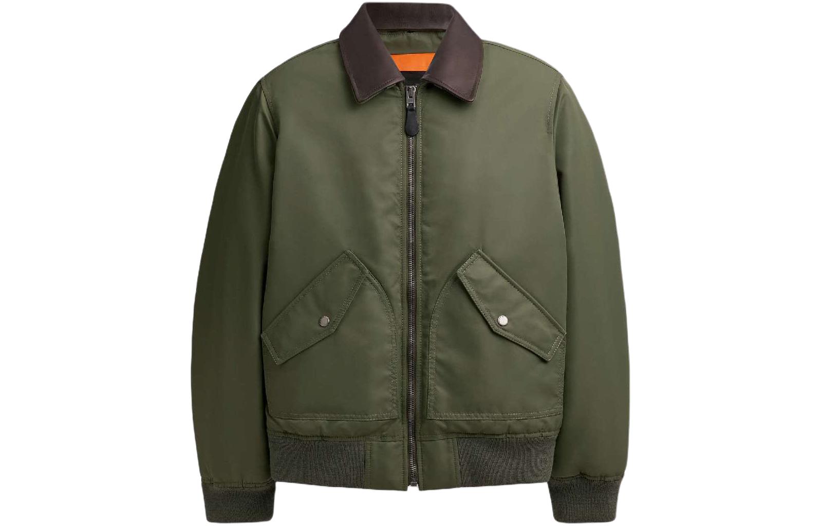 COACH SS24  Solid Color Zip-Up Collared Jacket - Green CN945-TV4
