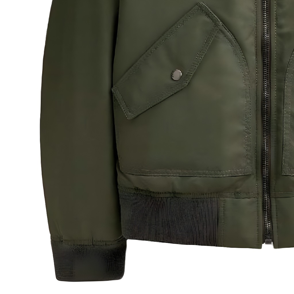 Sizing COACH SS24 纯色拉链翻领夹克 - 绿色 CN945-TV4