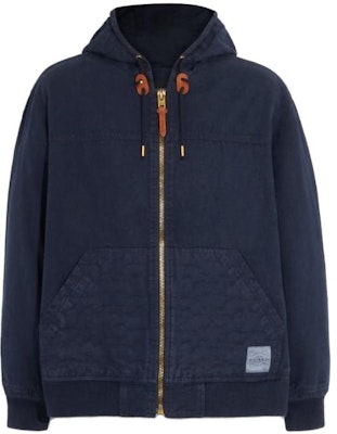 COACH SS24 Jaket Hoodie Drawstring Solid Warna Navy Blue. CF795-NAV Order COACH SS24 Jaket Hoodie Drawstring Solid Warna Navy Blue. CF795-NAV