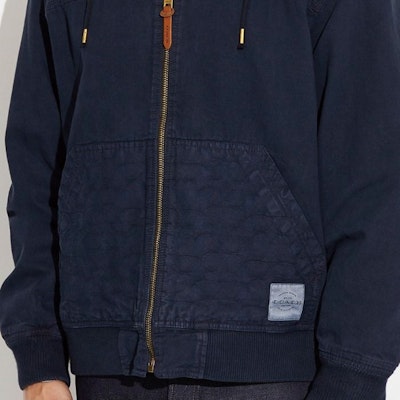 COACH SS24 Jaket Hoodie Drawstring Solid Warna Navy Blue. CF795-NAV Purchase COACH SS24 Jaket Hoodie Drawstring Solid Warna Navy Blue. CF795-NAV