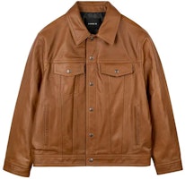 COACH SS24 Solid Leather Jacket Orange Red Long Sleeve Single-Breasted CM795-RUS COACH SS24 Solid Leather Jacket Orange Red Long Sleeve Single-Breasted CM795-RUS