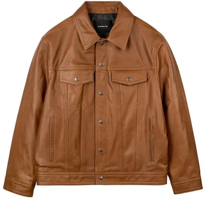 COACH SS24 Solid Leather Jacket Orange Red Long Sleeve Single-Breasted CM795-RUS Buy COACH SS24 Solid Leather Jacket Orange Red Long Sleeve Single-Breasted CM795-RUS